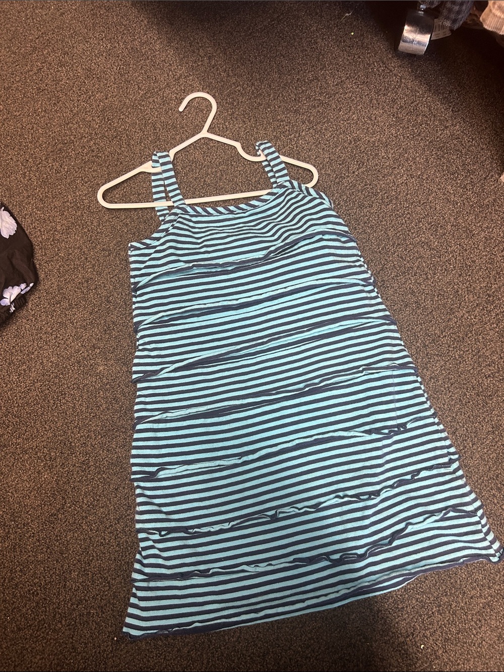 Hanna Andersson Blue & Navy Striped Tank Dress 5/6